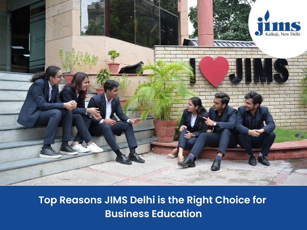 jims delhi students having a discussion on business