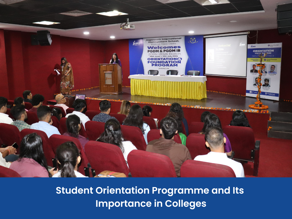 students attending orientation program at jims kalkaji